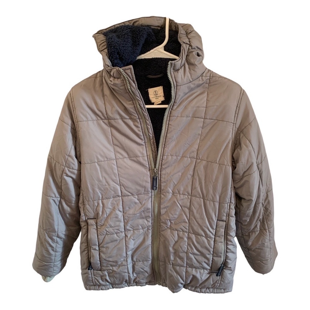 Land’s End Kids boys puffer jacket 10-12 gray